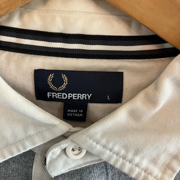 Gray Long Sleeve Polo Shirt Fred Perry - Rugby - Picture 3 of 3